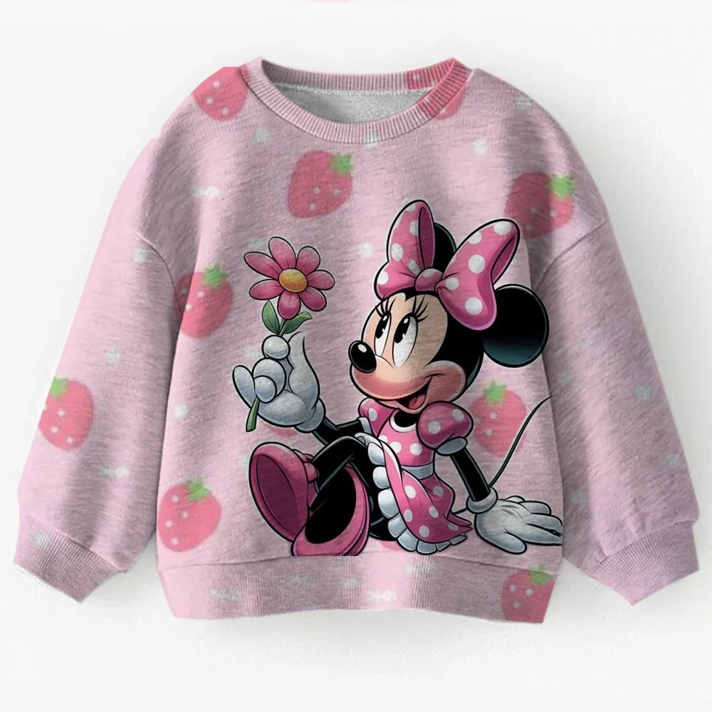 

Disney Mickey Mouse Girls' Autumn Top 3-12Y Girls' Sports Shirt Round Neck Loose Outdoor Sports Children's Boys' T-shirt