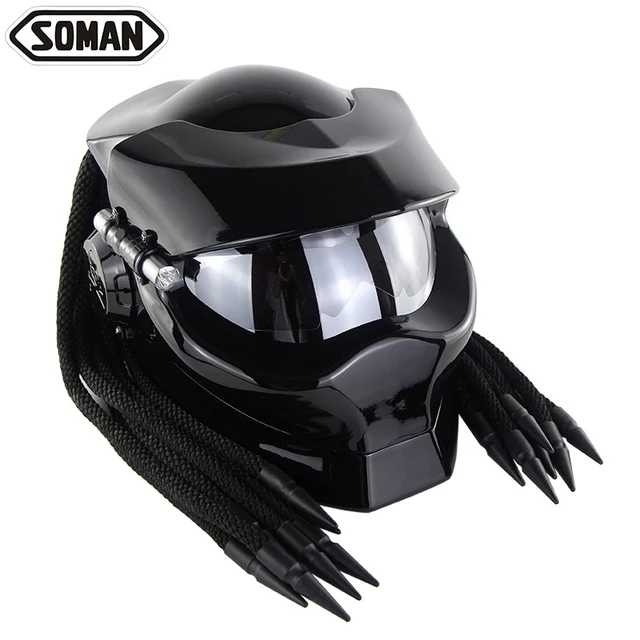 Cheaper ABS Full Face Predator Helmet Motorcycle SOMAN SM958 Capacete Street Flip Up Casco Skull Capacete De Motociclet