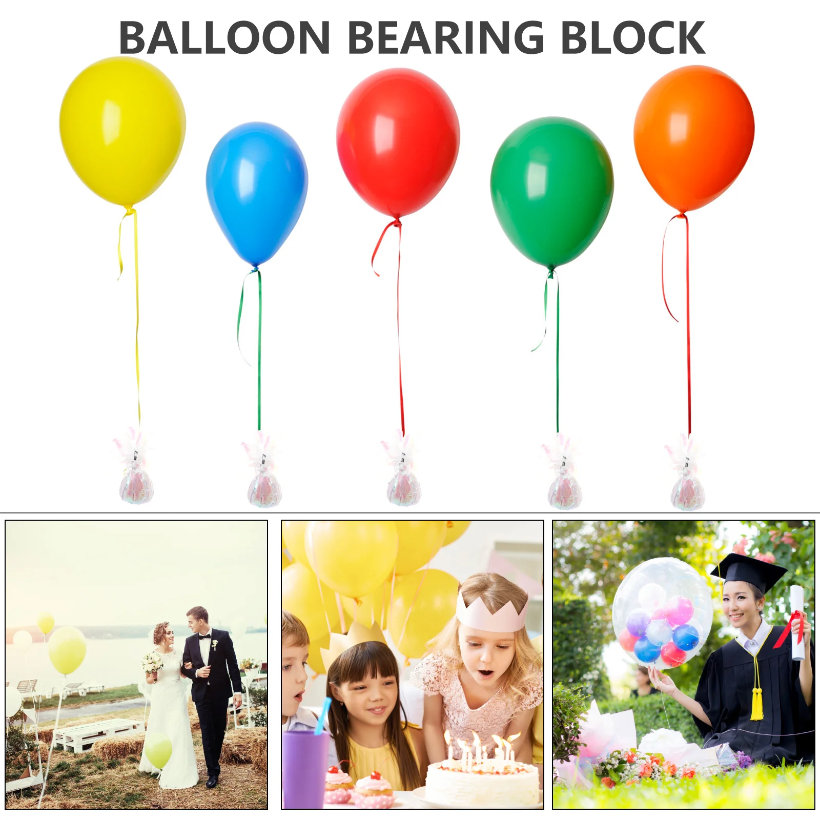

12pcs Weight Blocks Concrete Decor Balloon Weights For Wedding Party Birthday Baby Shower Balloon Accessories Plastic Aluminum
