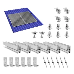 4/6/10 stuks CP-SETUNO zonnepaneelhouderset, roestvrijstalen captive schroeven met rails, M10 X 200 mm, voor fotovoltaïsche zonne-energiemodule, in hoogte verstelbare captive schroeven