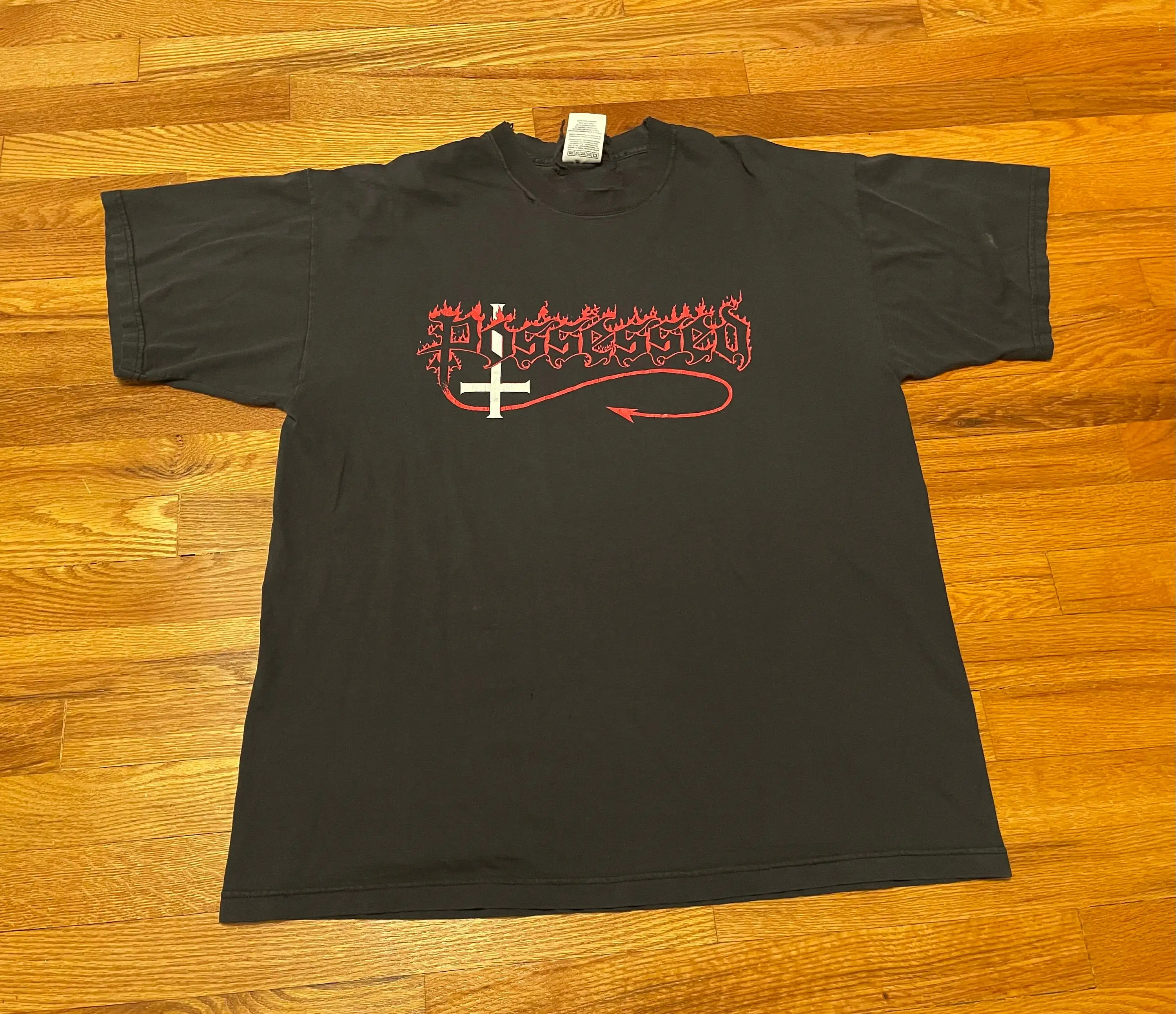 تي شيرت فرقة موت ميتال ، فرقة عتيقة في التسعينات ، 7 كنائس نادرة نجوم شاشة Xl ملاك موربول المتعثرة