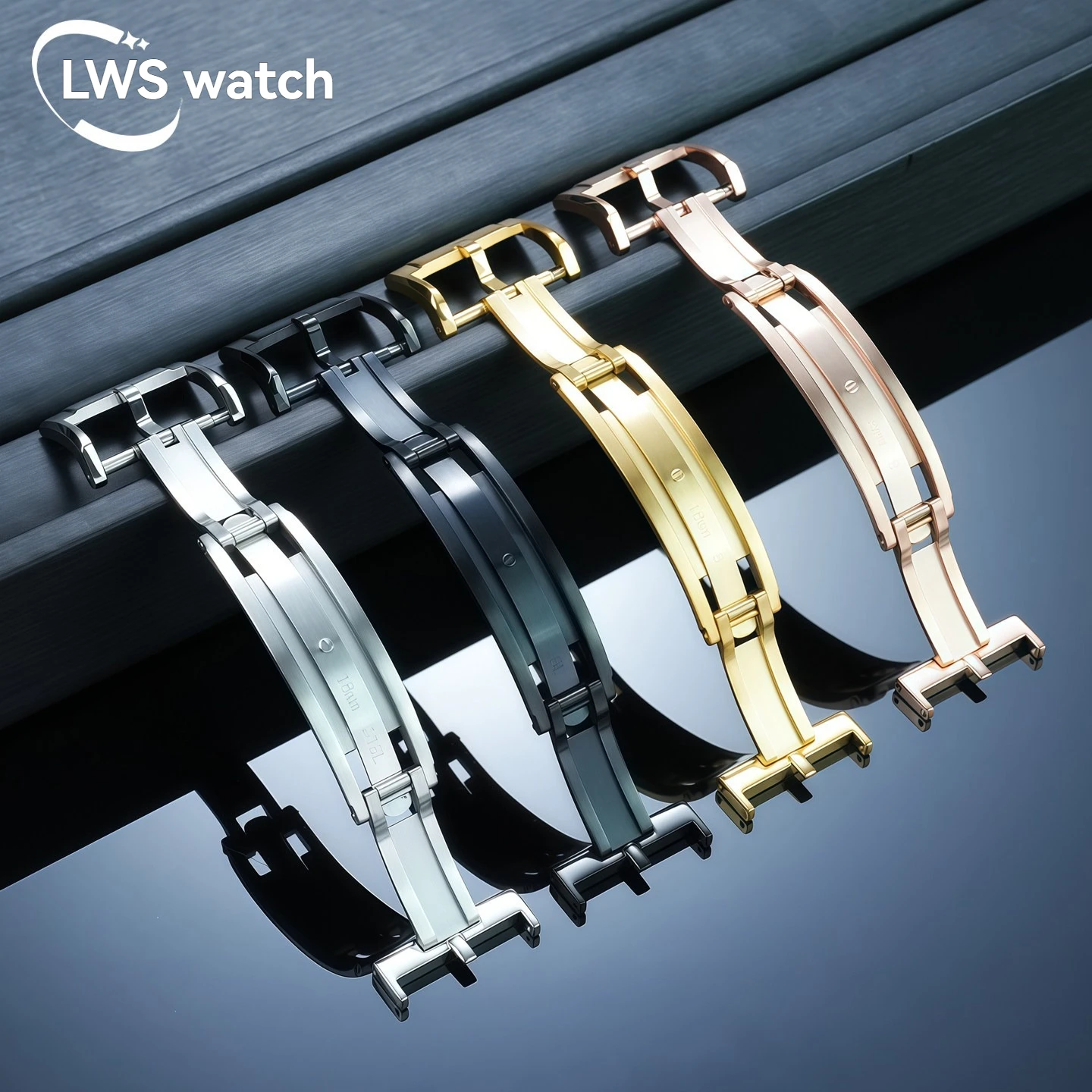 High-quality solid stainless steel double-pull folding buckle  New universal belt buckle accessory. Sizes: 16, 18, 20 mm