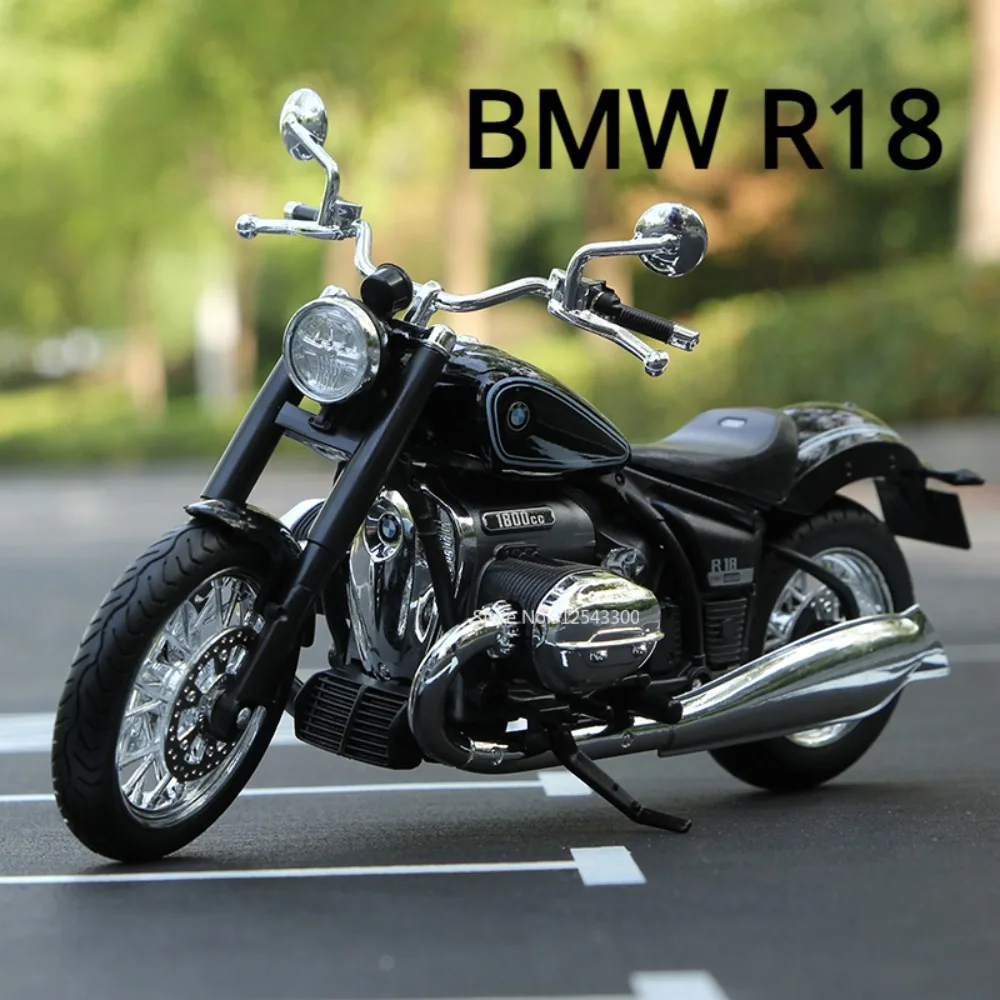 1/18 BMW R18 Model Toy Motorcycle Alloy DieCast Vehicle Model Rubber Tires Can Rotate Collection Toy for Boy Adult Birthday Gift