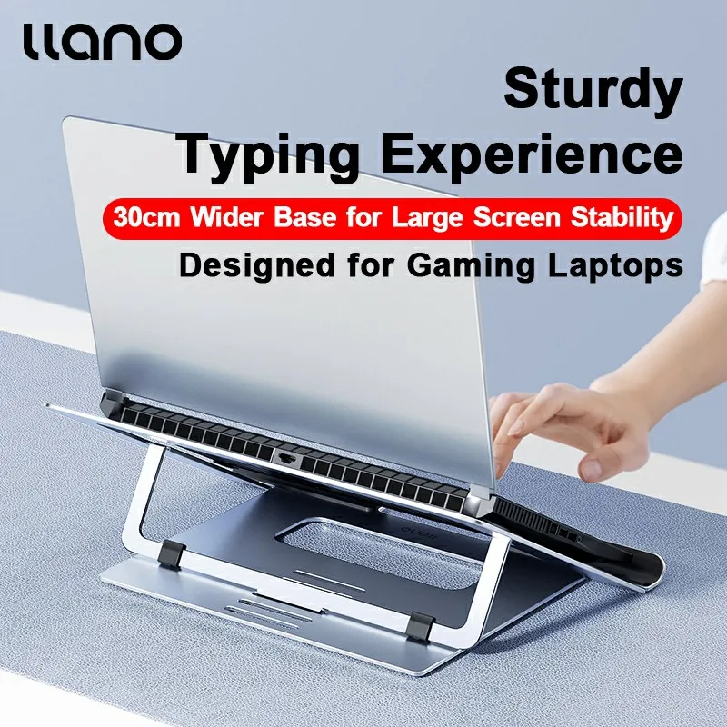 llano Laptop-Ständer, iPad-Ständer, Computer-Ständer, Aluminiumlegierung, tragbar, verstellbar, Desktop-Notebook-Halter für 7–17,3 Zoll