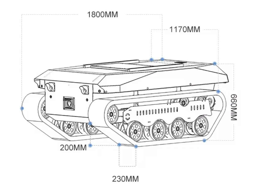 Off road 700kg payload tracked robot unmanned vehicle chassis platform ugv platform