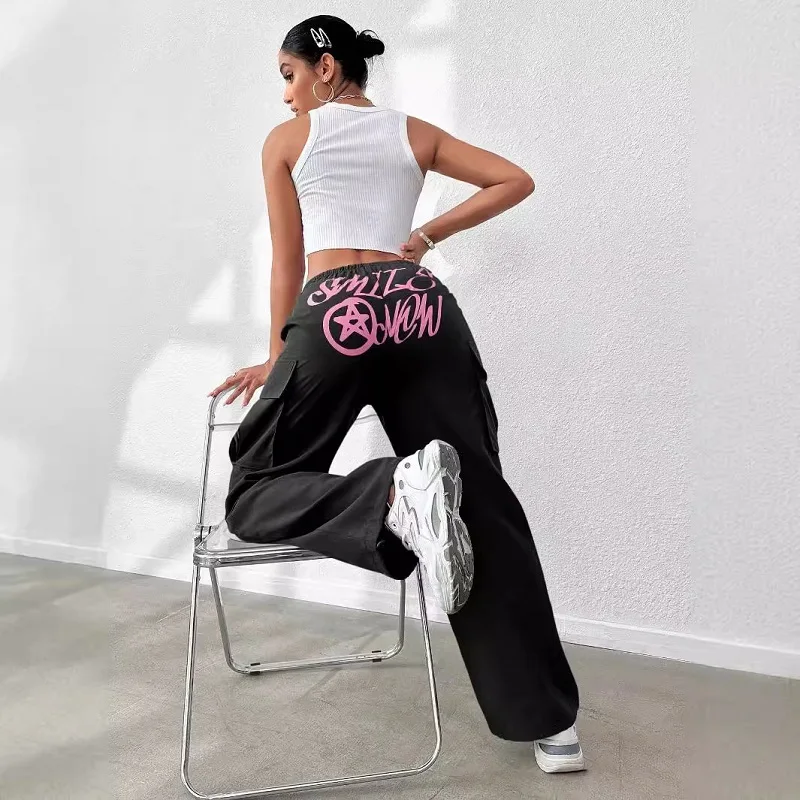 

Early Fall 2024 Punk American Letter Print Spice Girls Sweatpants Y2k Harajuku Street Hipster Fashion Casual Hip Hop Pants Tide