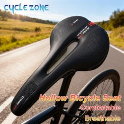 Ultralight Bicycle Saddle MTB Road Bike Comfortable Seat Cushion PU Leather Breathable Hollow Bike Saddle Cycling Accessories