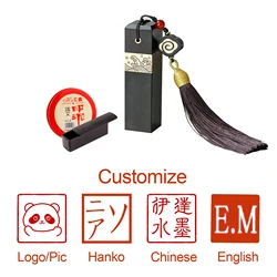Custom Name Stamps Solid Wood Seal English Chinese Korean Katanaka Calligraphy Painting Wedding Signature Name Seals