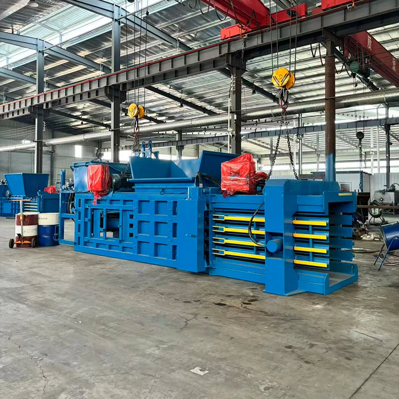 Powerful hydraulic compression automatic horizontal garbage baler for industrial recycling