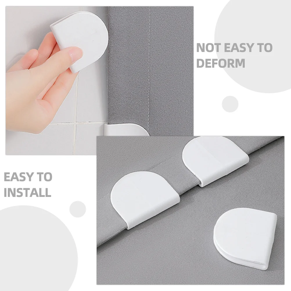 

4Pcs Shower Curtain Clips Adhesive Heavy Duty Non-Slip for Tub Liner Side Wall Mount No Tools Needed Shower Liner Clips