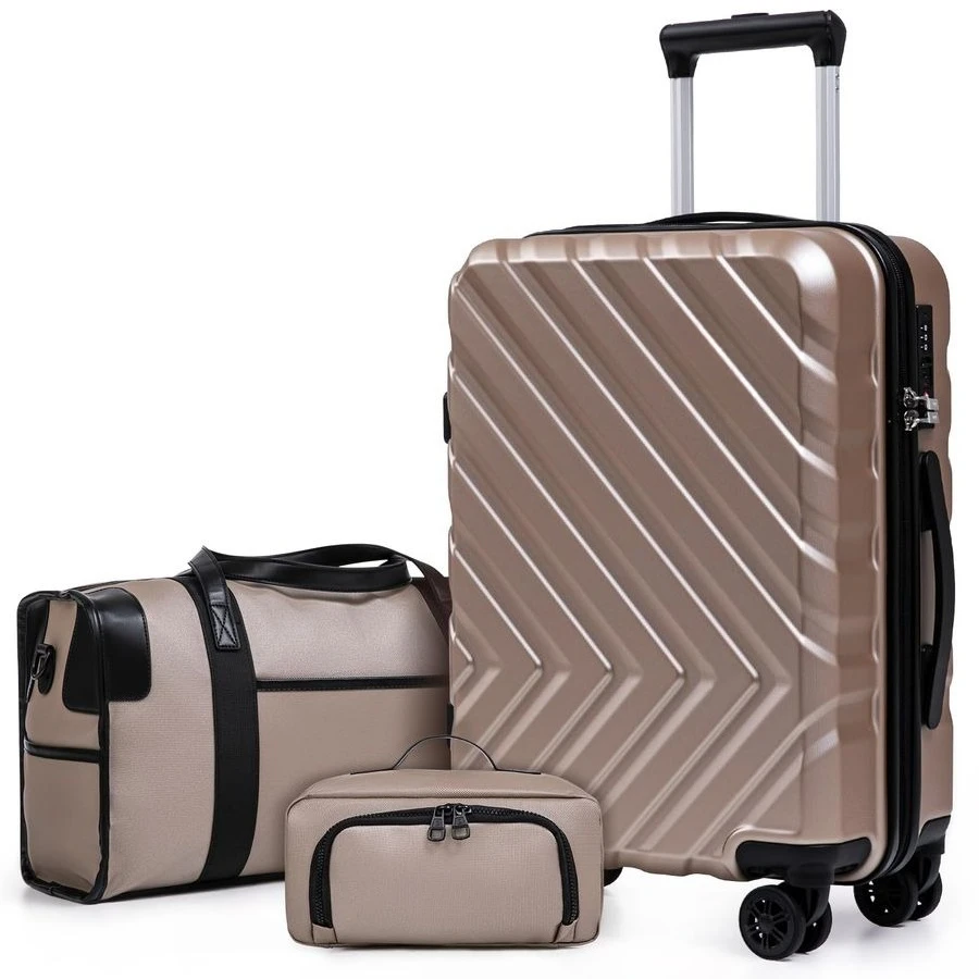 

Набор из 3 предметов, чемоданы на колесах, комплект ручной клади 22x14x9, одобренный авиакомпаниями, жесткие чемоданы с замком TSA, 20-дюймовый чемодан.