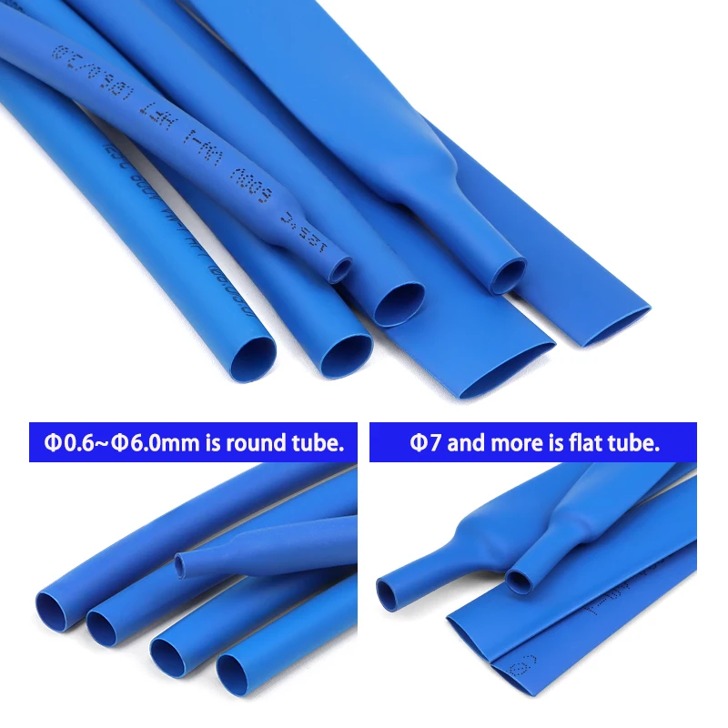 5 m, 2:1 Schrumpfschlauch, Durchmesser 0,6 mm ~ 50 mm, wasserdicht, zum Selbermachen, zum Ummanteln von Drähten und Kabeln, Reparatur ohne Kleber, Polyolefin-Schlauch