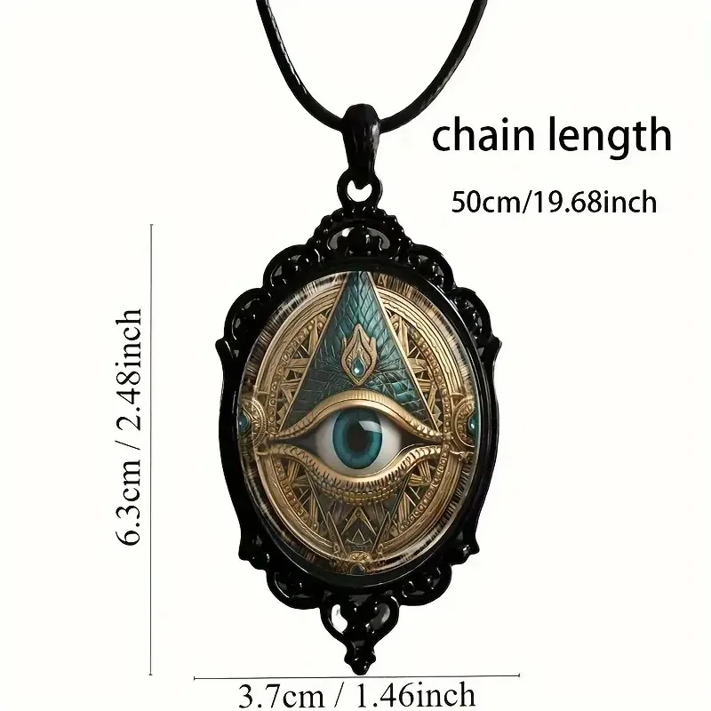 Dark Gothic Witch Pendant Necklace Women Men Punk Cross Metal Leather Rope Chain Enchanted Vintage Halloween Gift Accessories