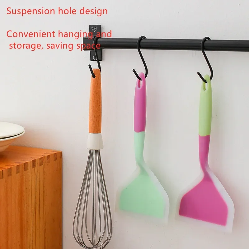 1/2/4PCS Silicone Jade Roasted Shovel Silicone Wide Mouthed Frying Shovel Semi Transparent Jade Roasted Pot Shovel Kitchen Tools