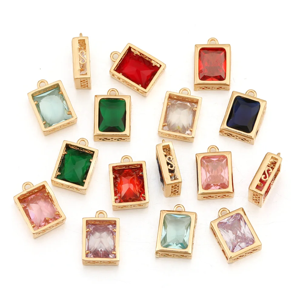 

Cordial Design 40Pcs 10*15MM DIY Crystal Pendant/Jewelry Accessories/Hand Made/Rectangle/Jewelry Findings & Components/CZ Charms