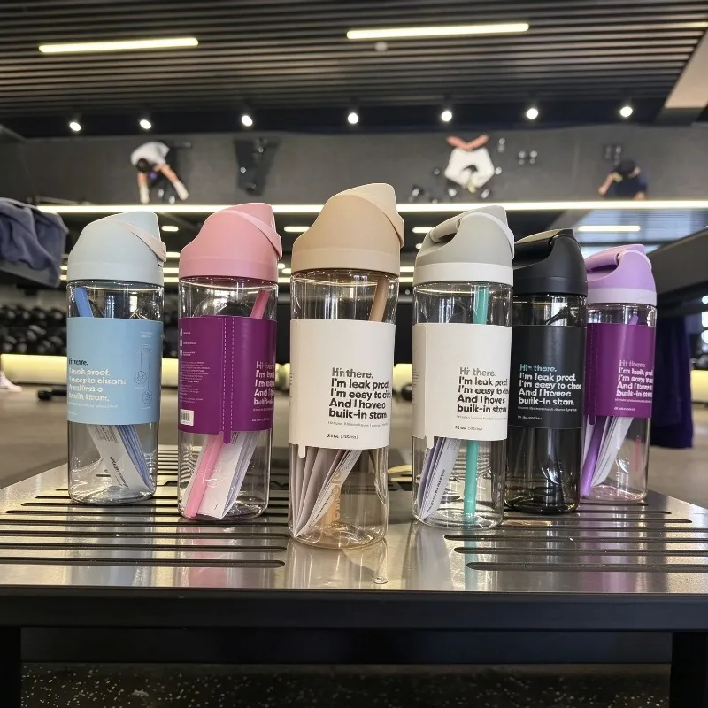 Food Grade Tritan Straw Cup Simple Portable Plastic Water Mug In Stock for Daily Outdoor Hydration