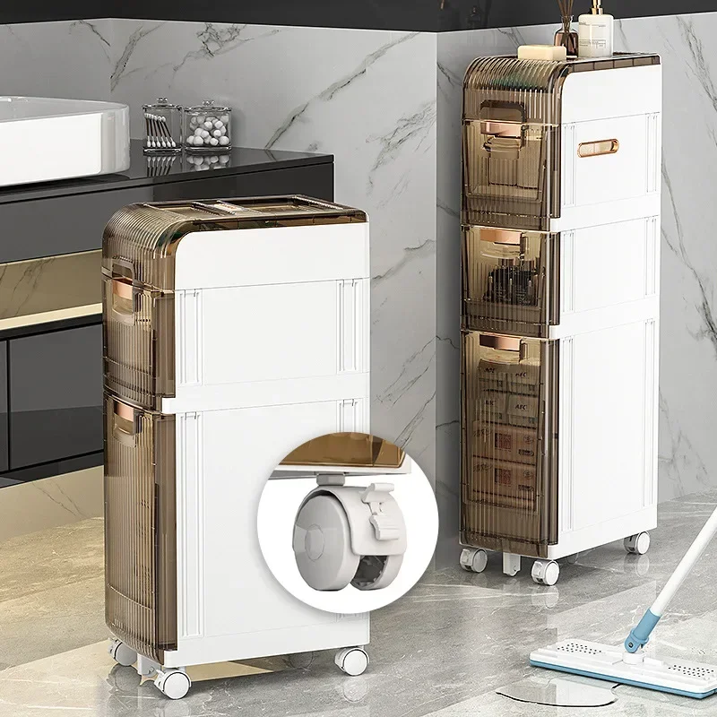 Bathroom rack bathroom bathroom toilet toilet crevice storage cabinet punch-free floor cabinet