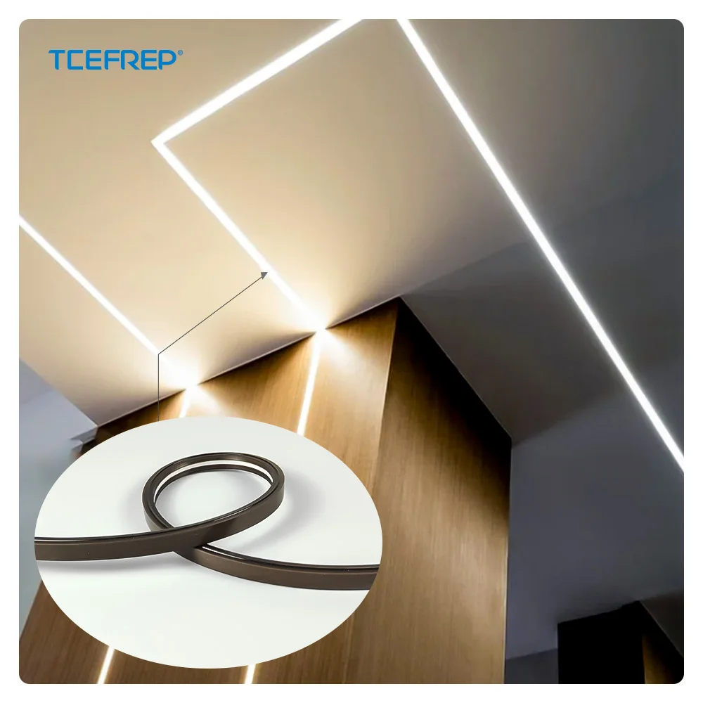 Linear Smart Dimmable Color Temperature Modern Minimalist IP 67 Waterproof Black Panel Wall Light