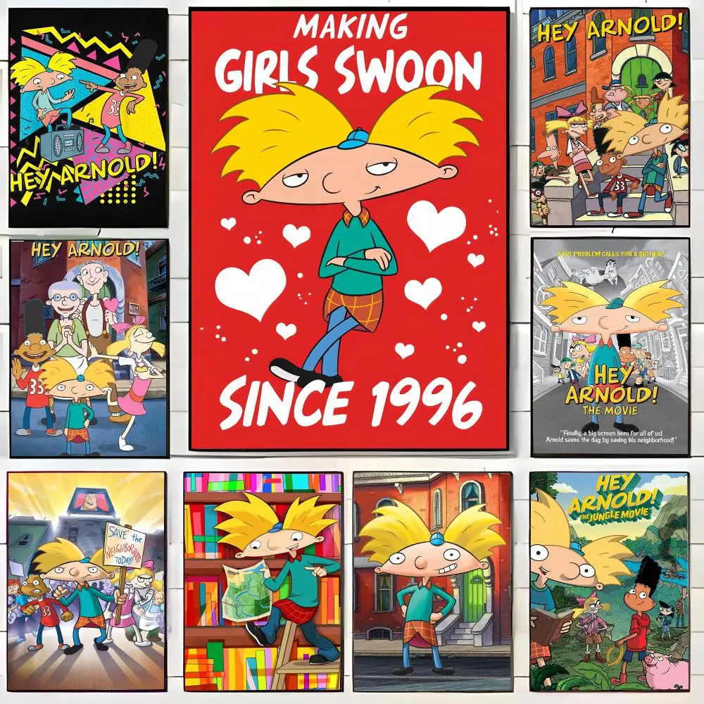 Hot Classic Cartoon Hey A-Arnold! Poster HD Home Decor Sticky Wall Waterproof Home Living Room Bar Aesthetic Decor
