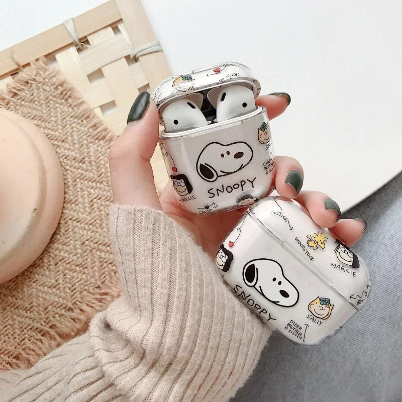 Snoopy Earphone Case for Airpods 1 2 3 Transparent Cartoon Trend Protective Case for Airpods Pro Case Wireless Charging Box