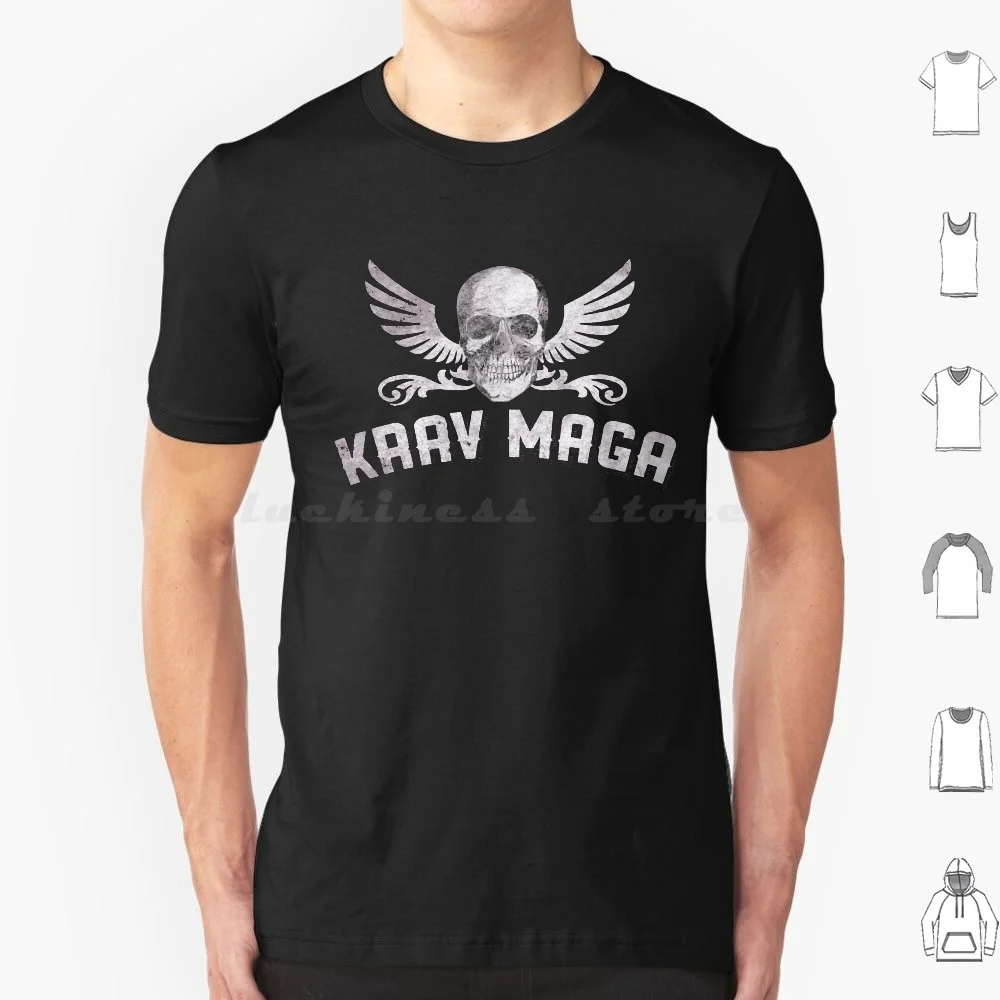 Badass Cool Krav Maga Skull And For Krav Maga T Shirt 6xl Cotton Cool Tee Krav Maga Krav Skull Fierce Idf Israeli Special