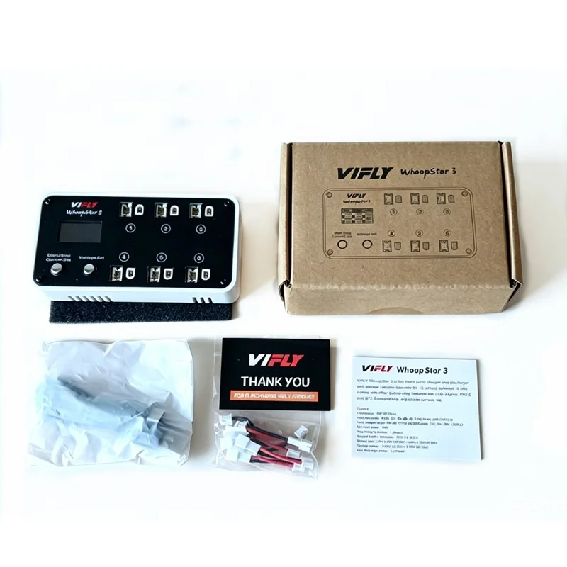 

WhoopStor3 1S Whoop Battery Charger By VIFLY, LCD Screen, XT60 & Type-C Multi Power Input