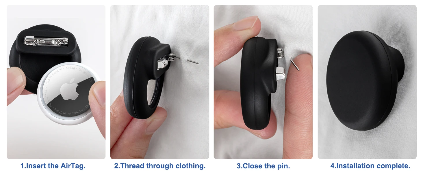 Eayburst Airtag-Halter für Kinder mit Sicherheitsnadeln, AirTag-GPS-Tracker-Hülle für ältere Kinder, versteckte Kleidung, Schuh-Rucksack – Detail 7