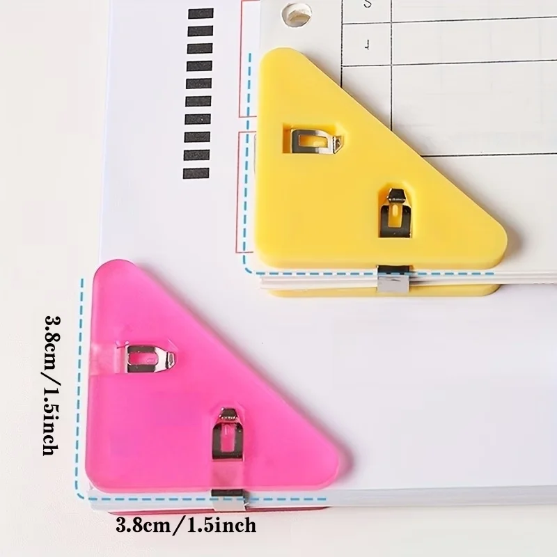 10 Pack Random Color Anti-Warping Triangular Paper Clips, Multifunctional Document Bill Note Holders for Office, Study & Home