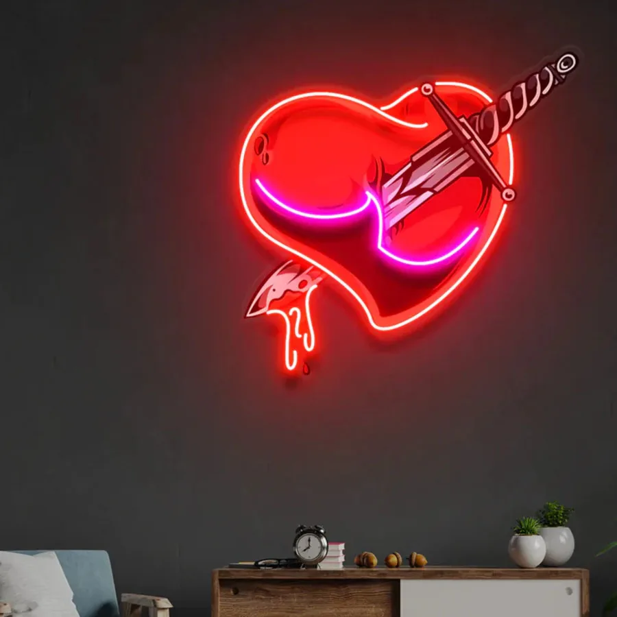 Love Hands Neon Artwork Neon Light Sign Lamp With Print Wall Real Glass Tube Handcraft Iconic Store Display Room DECOR