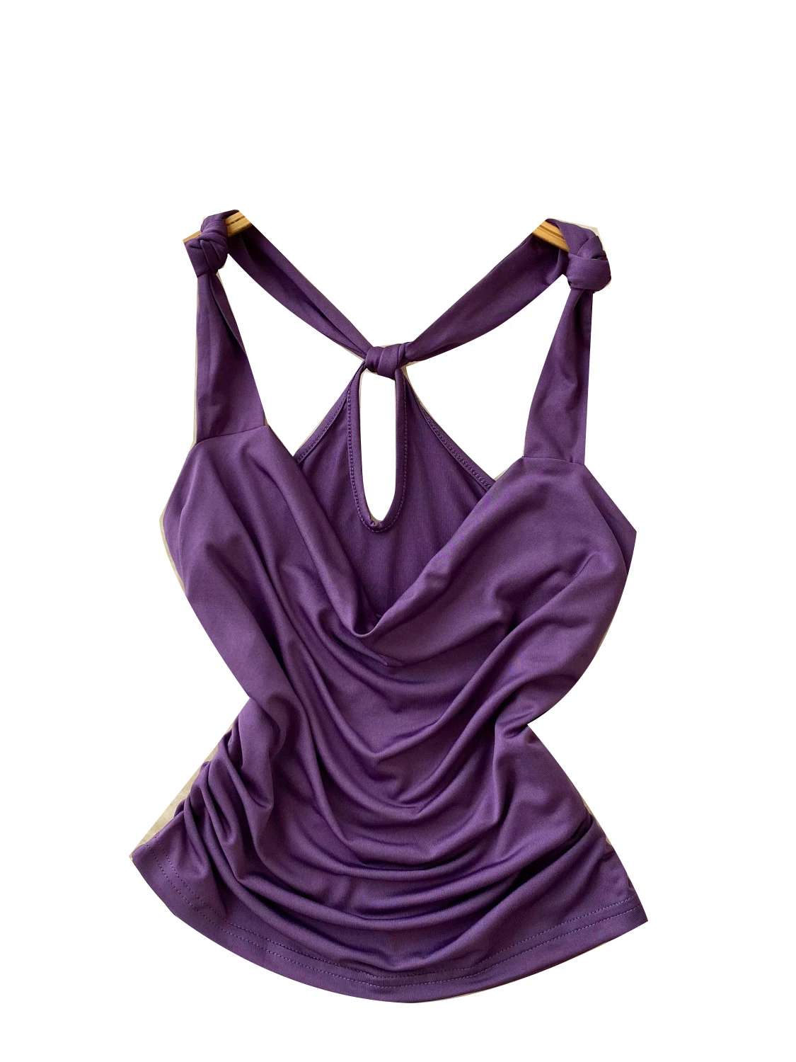 Ele Slim Fit ter Ne Vest Women's Summer Knot Twist Pleated Faionable Spicy Girl Top Trendy Commute Sle Bal