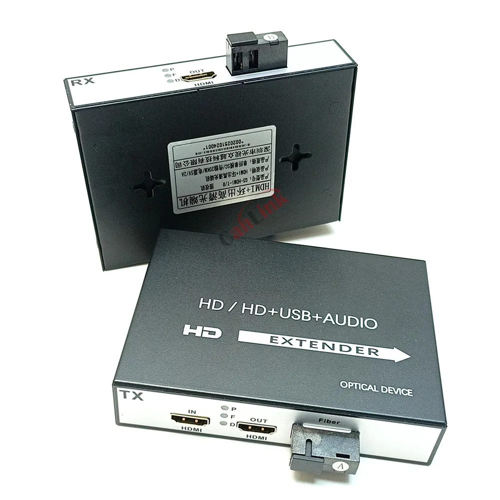 1 Pair 1080P HDMI Converters 1-Channel Fiber Extender 20KM Optical Date SC Video Transceiver