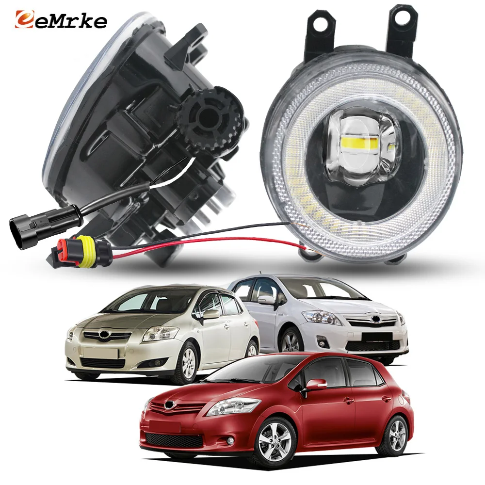 

2 шт./компл. светодиодные противотуманные фары с линзами PTF для Toyota Auris, Auris HSD Corolla Hatchback E150 2007 ~ 2012 DRL Angel Eye 50000 часов + срок службы