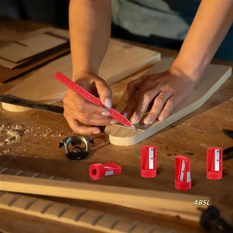 40 قطعة أقلام نجار مع 6 براية أقلام رصاص 7 بوصة أقلام رصاص مسطحة مثمنة صلبة سوداء لأعمال النجارة