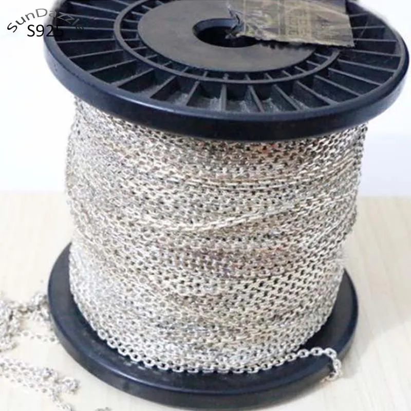 

Genuine Real Pure Solid 925 Sterling Silver Cross Chain O Shape Wire Line Chains Necklace Bracelet Jewelry Making 0.9mm