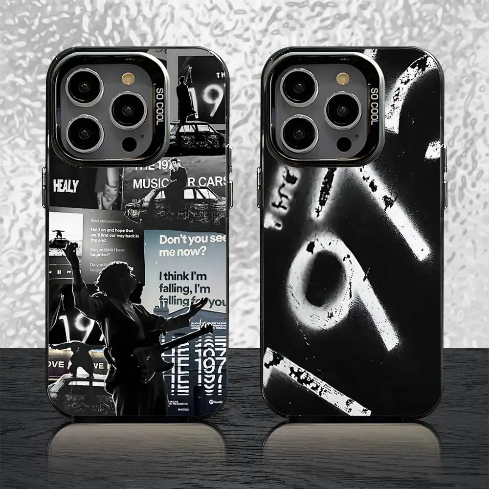 

Band 1975 Phone Case For iPhone 16,15,14,13,12,11,Pro,XS,Max,Plus,Mini,SE Black Candy Matte Shockproof Cover