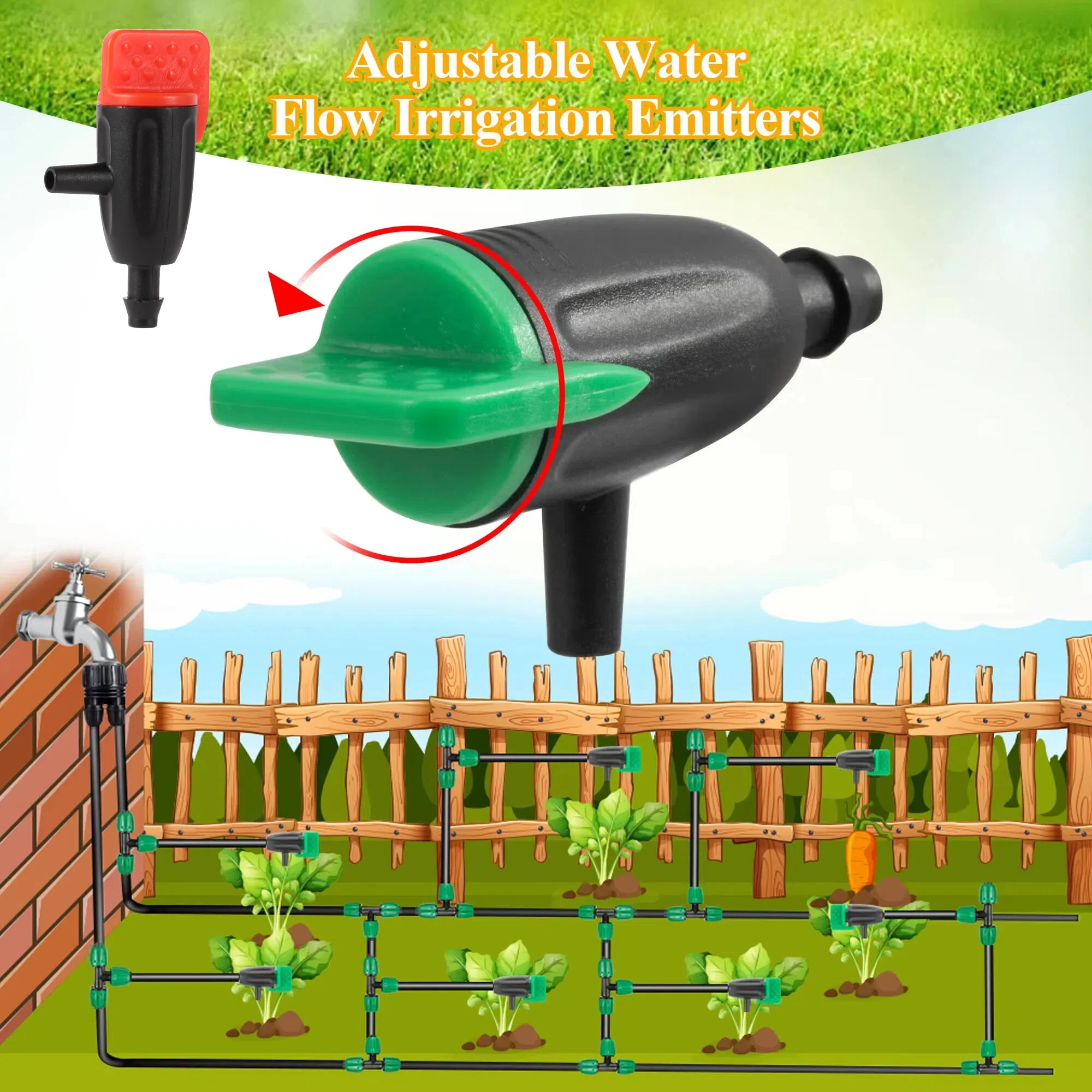 25Pcs Mini 0~40L Adjustable Dripper Micro Drip Irrigation Regulator Emitter Garden Folwer Bed Plant Succulent Flower Watering