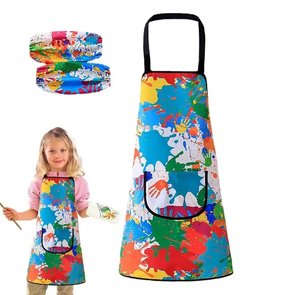 Children Painting Apron Sleevelet DIY Art Students Clothes Waterproof Kitchen Kindergarten Doodle Bib Apron Cleaning Tool
