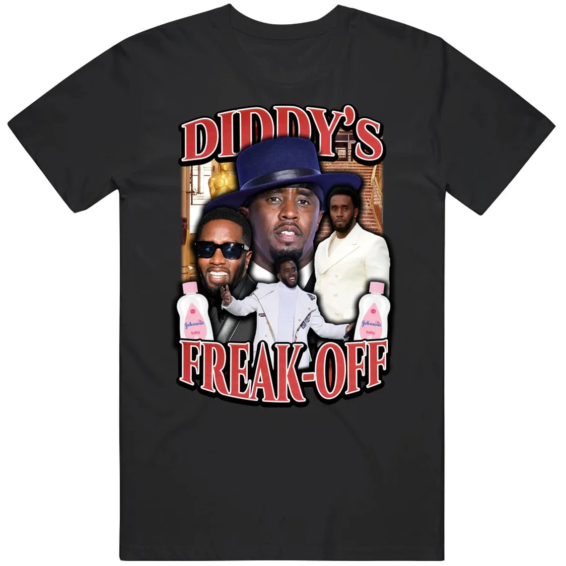 Diddy Party Freak Off Baby Oil Meme Joke Gift T Shirt Xs-5Xl Custom Aldult Teen Unisex Digital Printing Tee Shirt Cotton