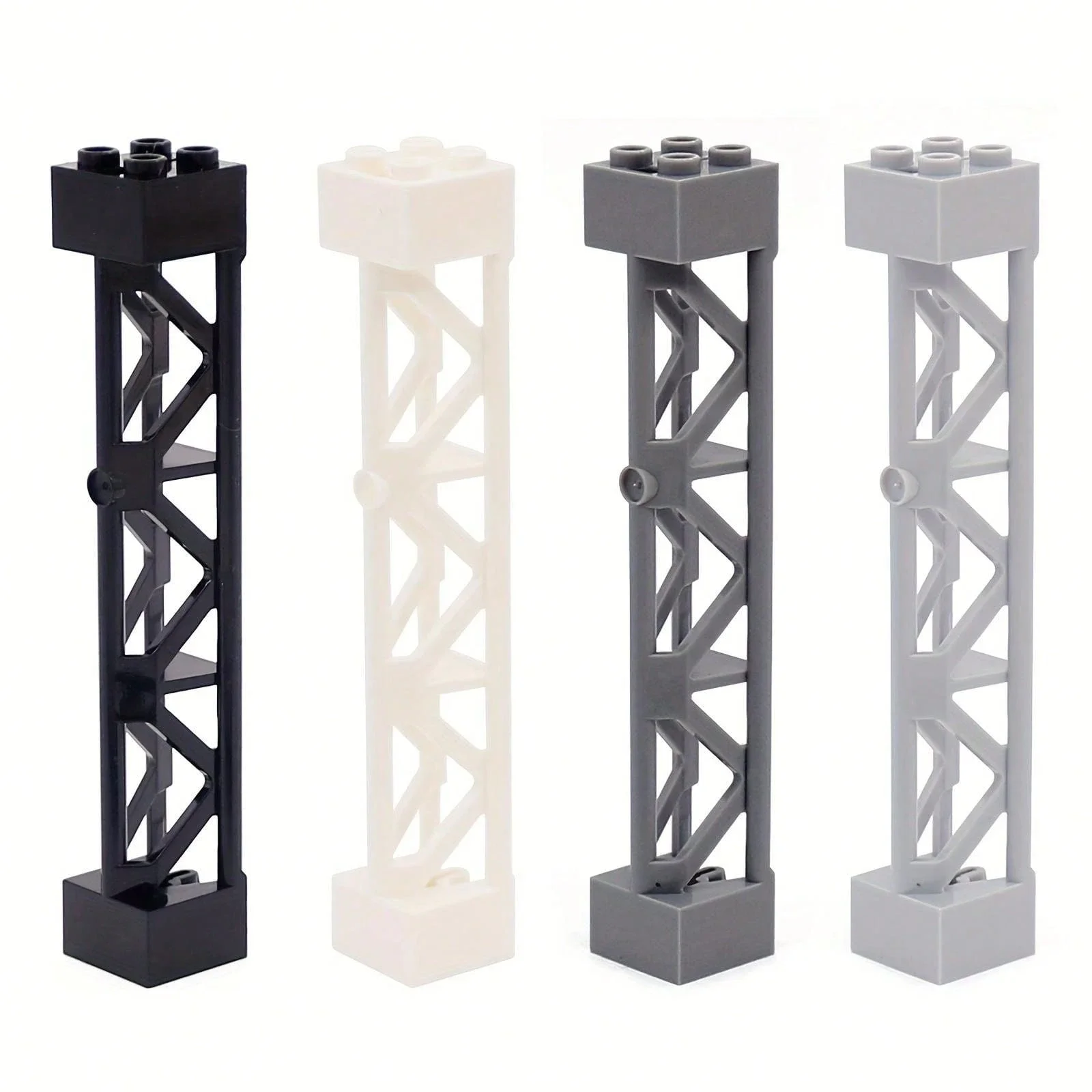 8Pcs MOC City Pillars for Building Blocks Baseplate, Military Base DIY Accessories, Compatible with Major Brands, Gift for Kids