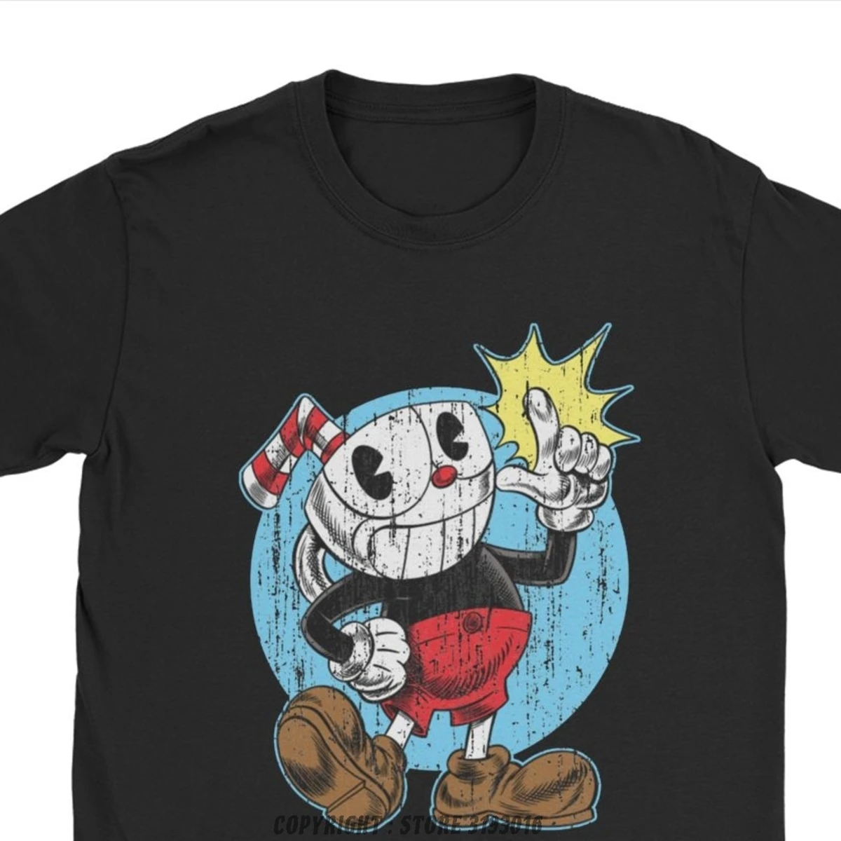 Cuphead T-Shirt Game Mugman Cup Mouse Funny Cotton Tee Shirt Camisas 3D Tshirts Christmas Day Gift Tshirt Man