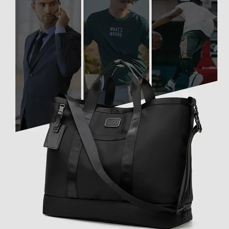 Apha3 Series Men's Handbag Ballistic Nylon Large Capacity Travel Bag Single Shoulder Bag Casual Shopping Bag Shape Pure Color view 3