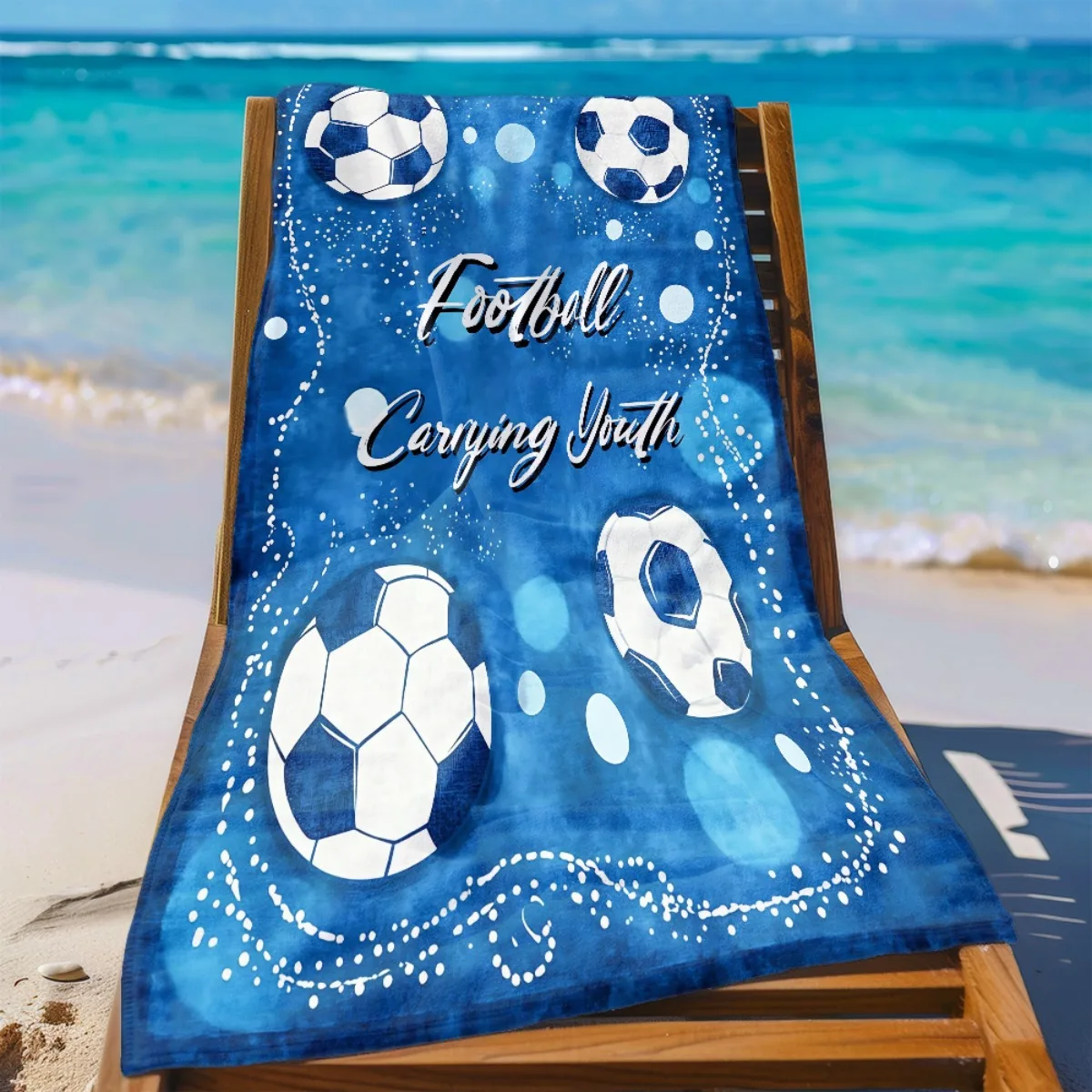 Custom Football Beach Towel Personalized Soccer Towel 160x80cm Microfiber Bath Towels All Season Soft Absorbent Blanket
