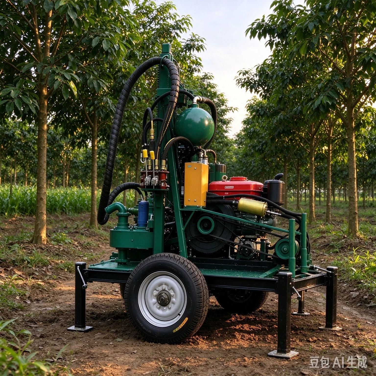 Small Water Well Drilling Rig Portable Compact Diesel Hydraulic Multi-functional 200m Deep Artesian Borehole Water Core System