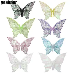 Kids Adults Halloween Butterfly Fairy Wings Gradient Sheer Shiny Wings Fairy Angel Wings with Elastic Shoulder Straps