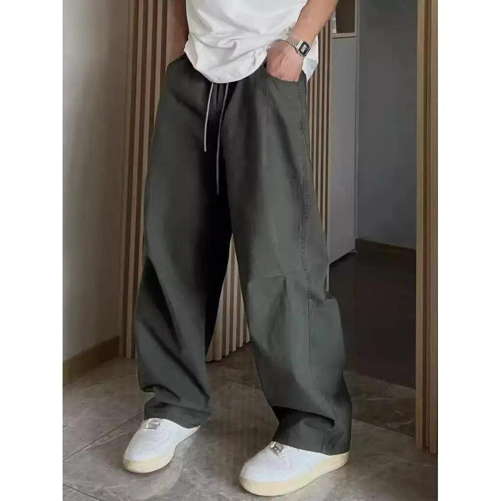 

VIOW мужские повседневные прямые брюки весна осень зима сезонные сложенные солдатские свободные длинные брюки модные