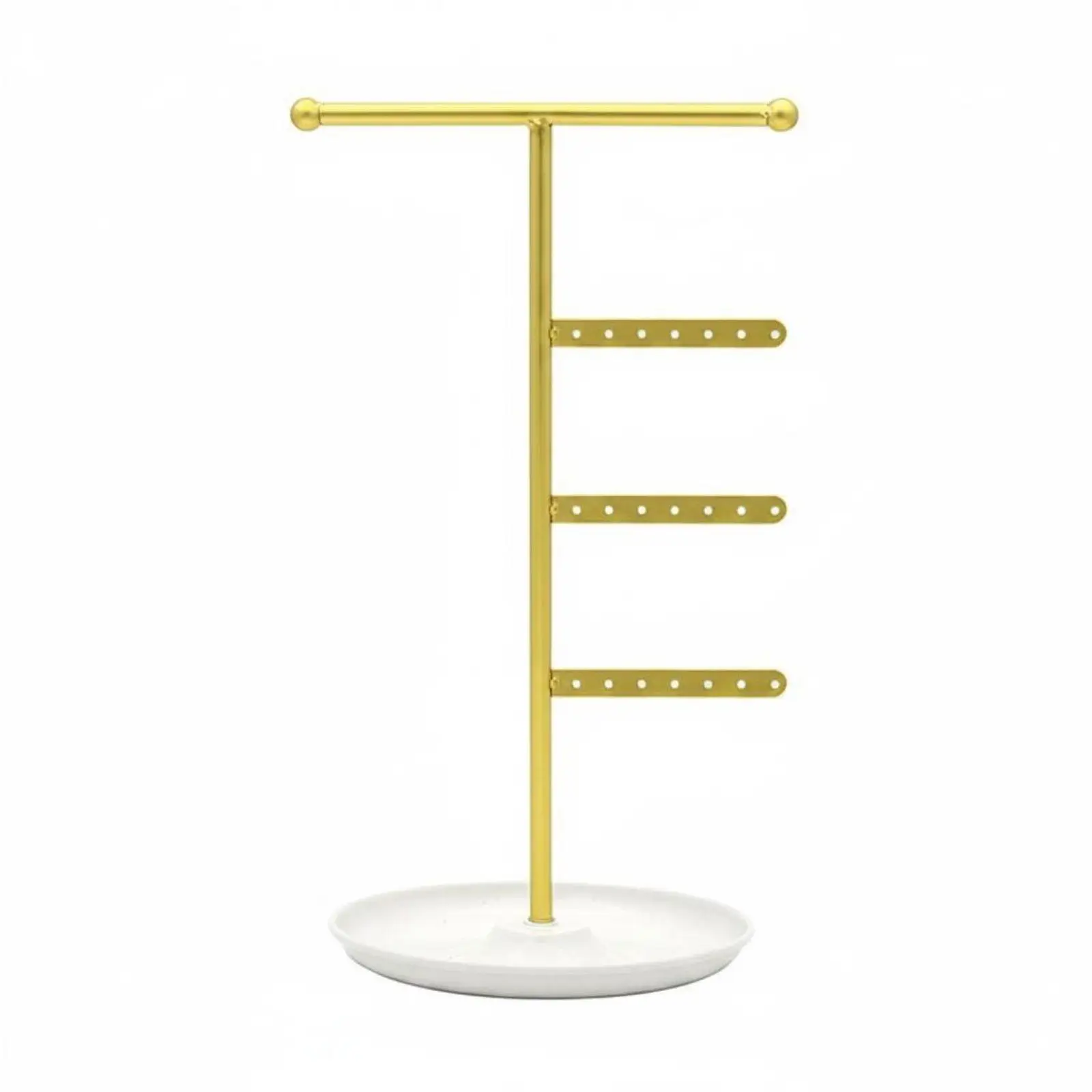 Modern Jewelry Stand Organizer Metal Crossbar Tray Multi-tier Rack for Bracelets Earrings and Bedroom Storage