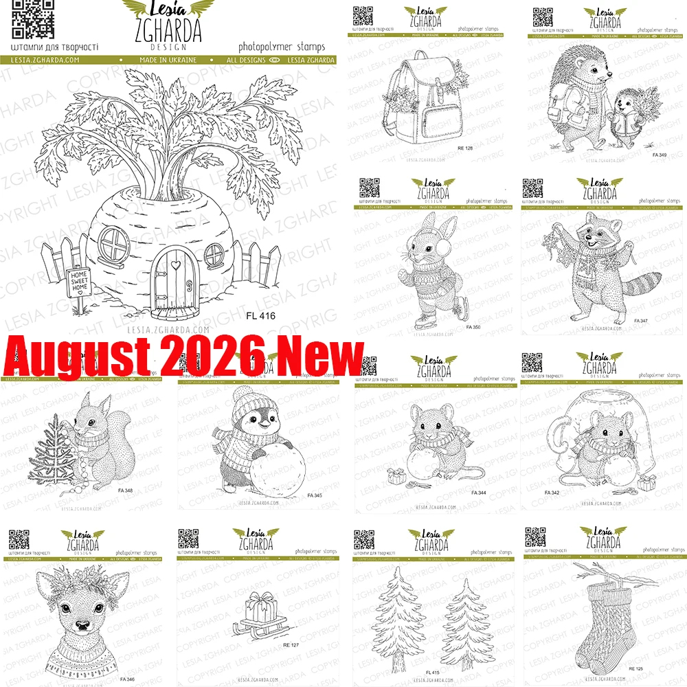 Winter Sleigh with a Gift 2026 New Clear Stamps Template DIY Album Embossing Scrapbooking Handmade Greeting Card Template
