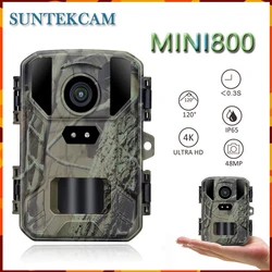 NEW Mini800 Hunting Trail Camera 48MP 4K Outdoor Infrared Low Glow Arction Camera Wildlife Reconnaissance NightVision Waterproof