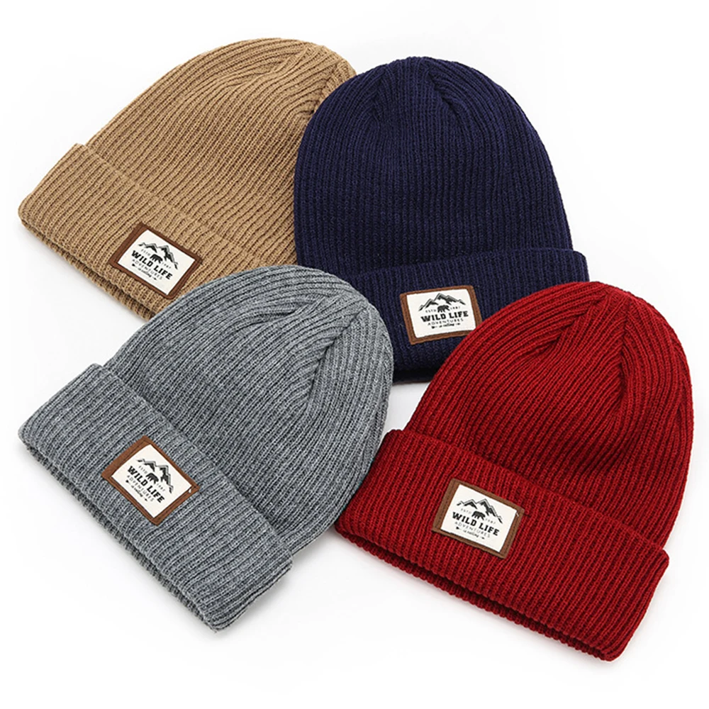 Jesienno-zimowa czapka typu Beanie Unisex Outdoor Stretch składana czapka z dzianiny ciepły sweter dla mężczyzn kobieta jazda na rowerze podróż