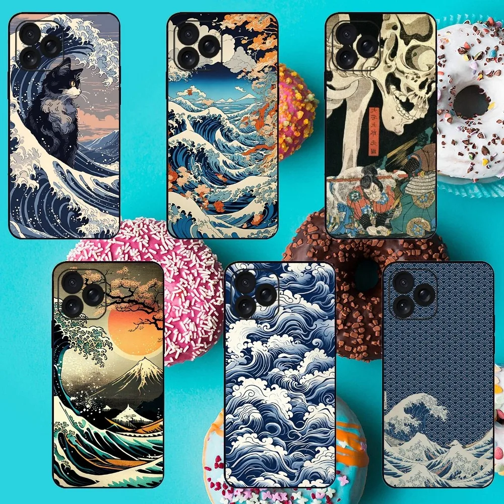 Japan Style Ukiyo-e Phone Case For iPhone 8 11 12 13 14 15 Mini X XR XS PRO MAX Plus Shell